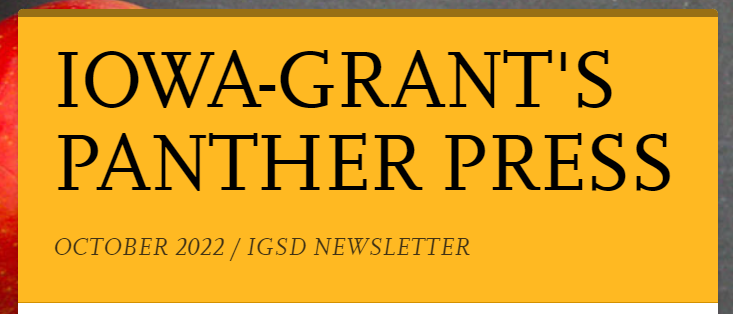 Image of the Title of the Iowa-Grant's Panther Press