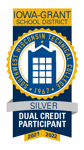 Iowa-Grant School District Silver Dual Credit Participant Ribbon