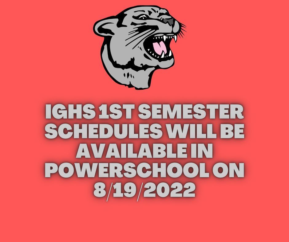IGHS 1st Semester Schedules