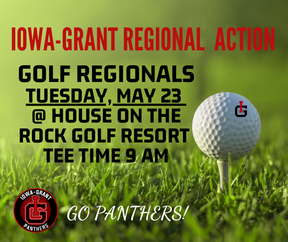 Golf Regionals Tuesday, May 23  @ House on the Rock Golf Resort  Tee Time 9 am